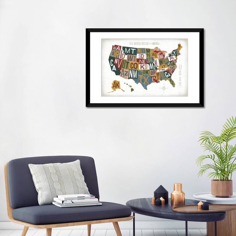 iCanvas "Letterpress USA Map Warm" by Michael Mullan Bed Bath